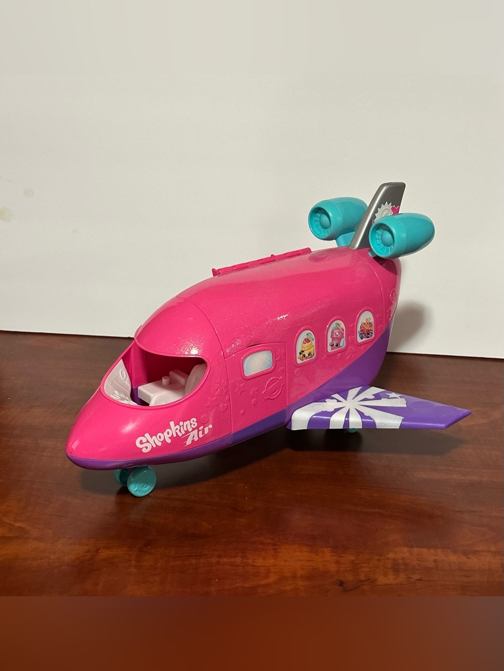 Shopkins Pink and Teal Play Airplane Toy